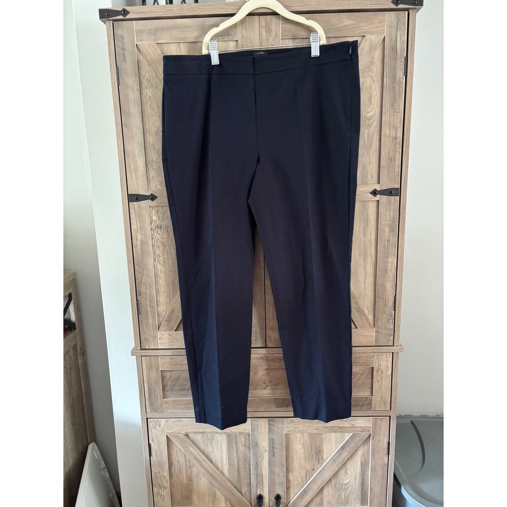 Talbots Petites Chatham Ankle Pants Navy Blue Side Zip Trousers 14P